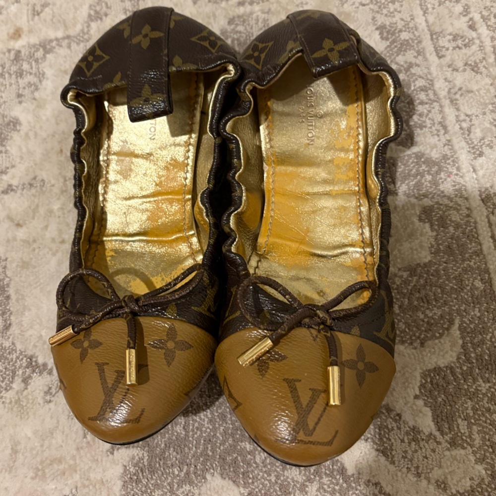 Louis Vuitton Monogram Leather Flats